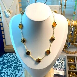 Tory Burch Gold Necklace with Amber Accents